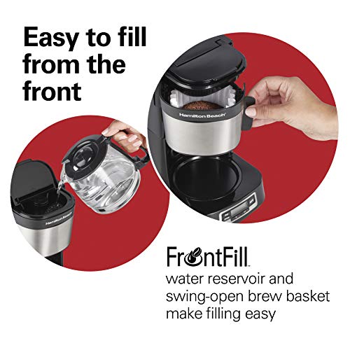 Hamilton Beach 5 Cup Drip Coffee Maker with Programmable Clock, Black & Stainless Steel S78391