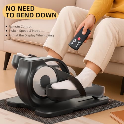 Under Desk Elliptical Machine, Electric Leg Exerciser with Remote, 12 Auto Modes S47192