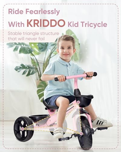 KRIDDO Kids Tricycle for Toddlers Age 2-5 Years, Blue P72011
