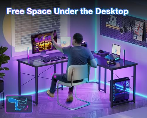 Casaottima L Shaped Gaming Desk Corner Desk for Home Office, 51 Inch, Black M173778
