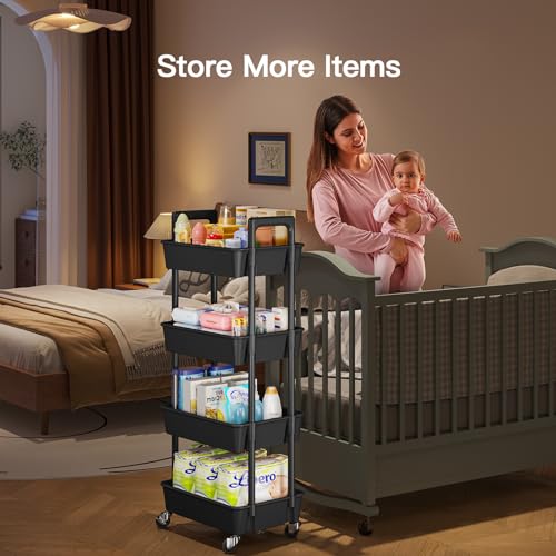 Pipishell 3 Tier Rolling Cart Organizer with Lockable Wheels, White K43271