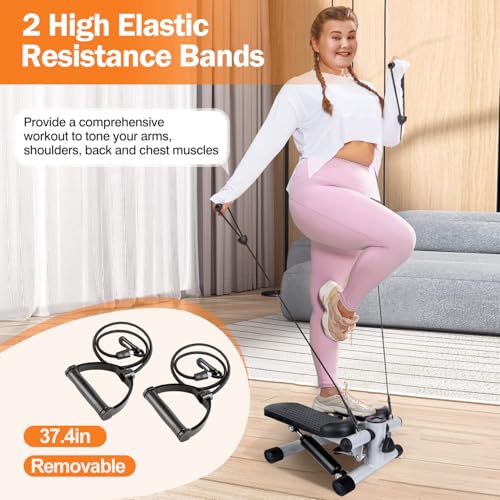 Mini Stepper with Resistance Bands, 300LBS Capacity & LCD Monitor J8144