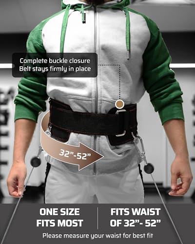 Multi-Attachment Belt for Cable Machine and Home Gym, 2 Straps with 3 Metal Snap Hooks Q802