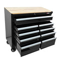 Heavy Duty 9-Drawer Rolling Tool Chest with Wood Top, Black K54490