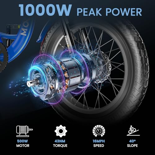 MOONCOOL Electric Tricycle for Adults, 500W Motor, 7-Speed, Removable Battery T91463