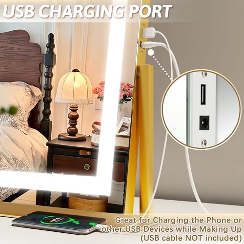 Vanity Mirror with Lights, 12.6"×15" LED Makeup Mirror, Touch Control Dimmable D52089