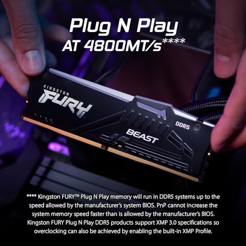 Kingston Fury Beast RGB 64GB (2x32GB) DDR5 6000MT/s CL30 Desktop Memory B22353