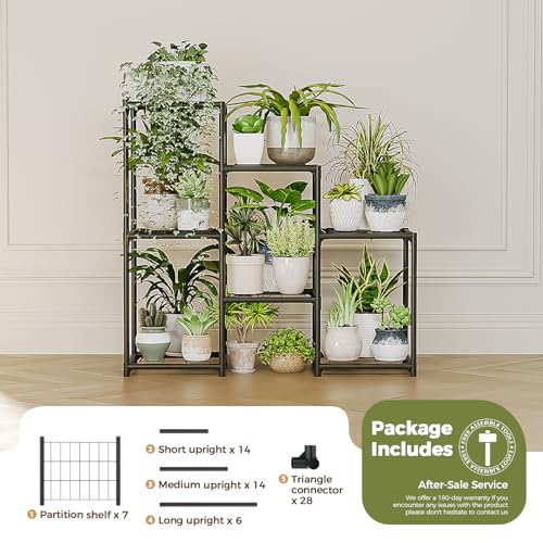 Bamworld Plant Stand Indoor Outdoor Wood Plant Rack 3 Tier Ladder D51744