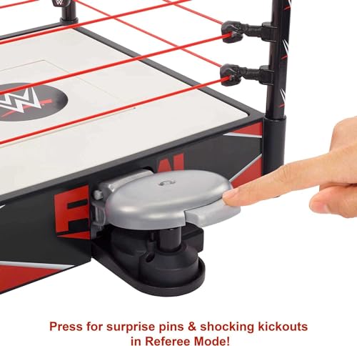 Mattel WWE Wrekkin' Kickout Ring Playset with Launcher & Championship, 13-inch x 20-inch P27647