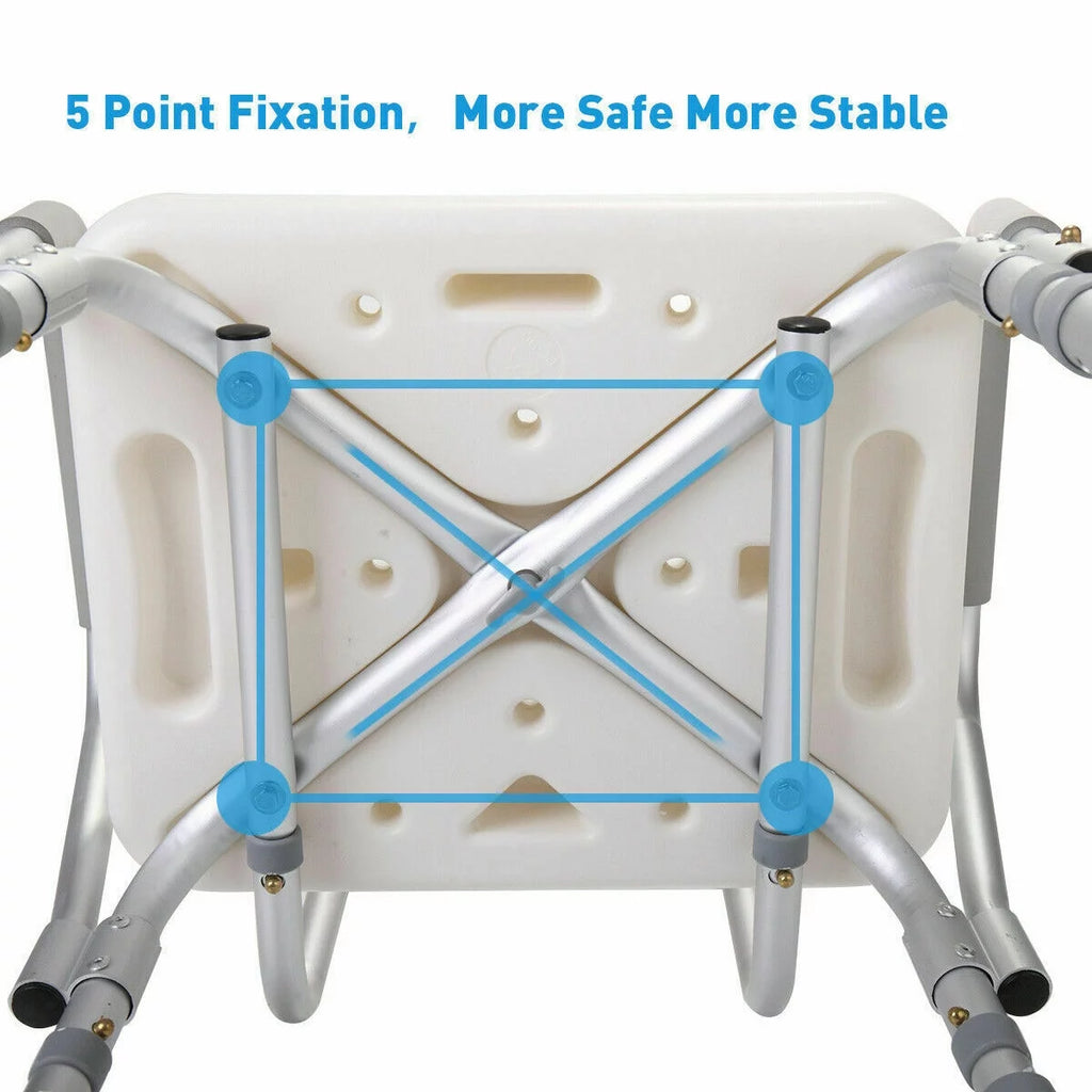 Jaxpety Adjustable Height Bath Shower Chair Medical Bench Bathtub Stool Seat White A185