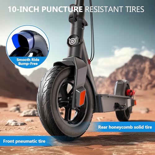 SISIGAD Electric Scooter for Adults, 10" Tires, 600W Motor, 22 MPH, 30 Miles Range, Foldable O1563