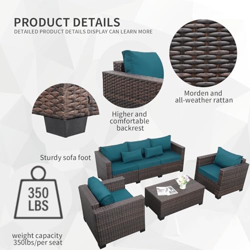 Valita Patio Rattan Furniture Set 4-Piece Outdoor PE Wicker Conversation Couch with Storage Coffee Table A496002