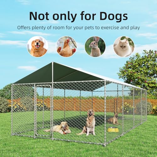 Extra Large Outdoor Dog Kennel with Waterproof Cover and Security Lock I101