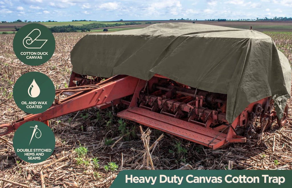 CCS CHICAGO CANVAS & SUPPLY Heavy Duty Waterproof Canvas Tarp 6x8 ft White K1503