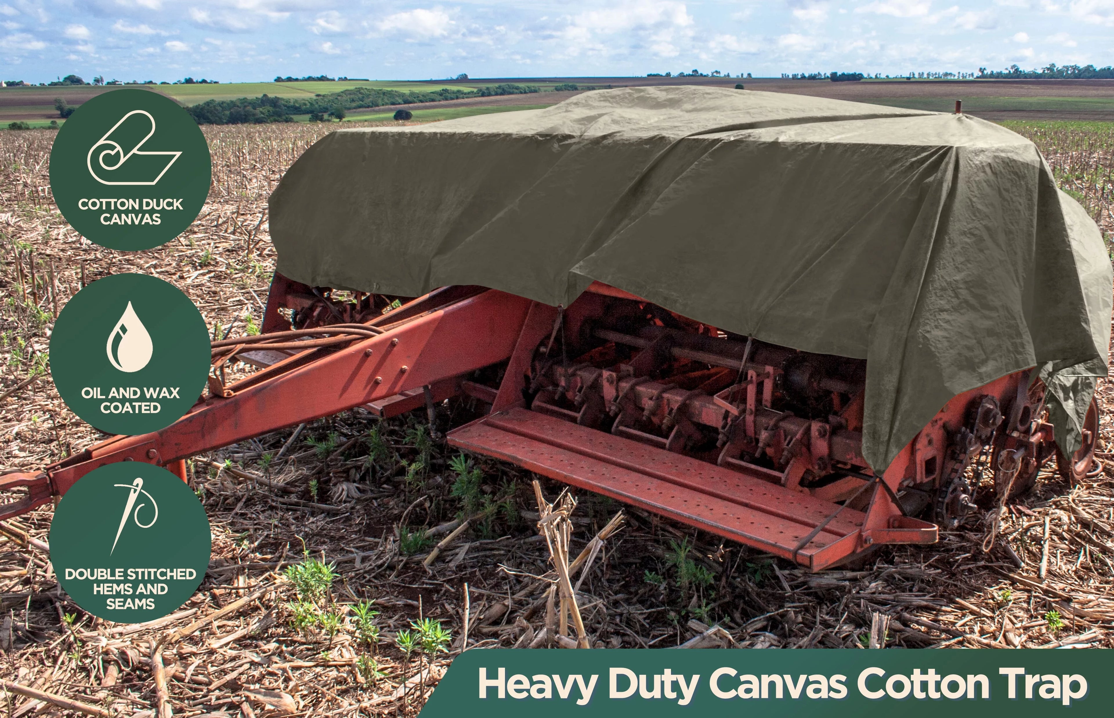 CCS CHICAGO CANVAS & SUPPLY Heavy Duty Waterproof Canvas Tarp 6x8 ft White K1503
