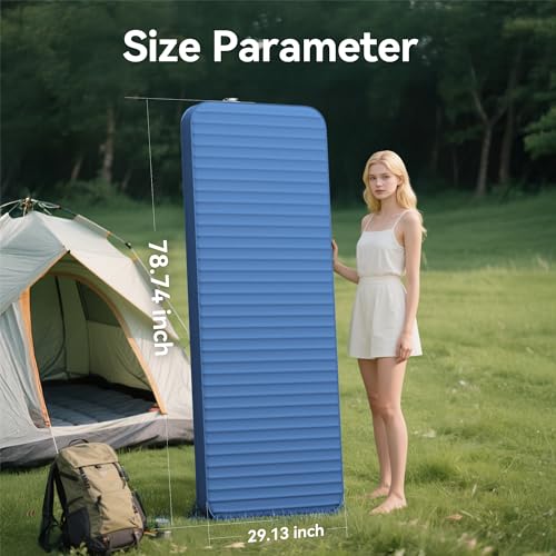 Self Inflating 4" Memory Foam Sleeping Pad with Built-in Electric Pump for Camping C265