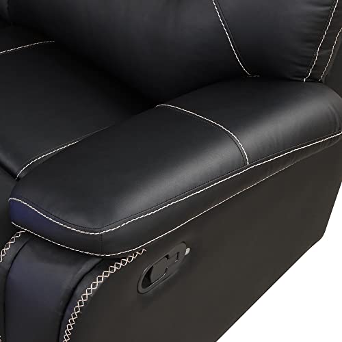 PU Leather Manual Reclining Sectional Sofa with Cup Holders, Brown E3190