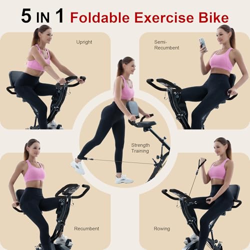 BARWING Foldable Exercise Bike for Home Workout, 350LB Capacity Z9564