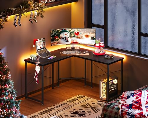 Casaottima L Shaped Gaming Desk Corner Desk for Home Office, 51 Inch, Black M173778