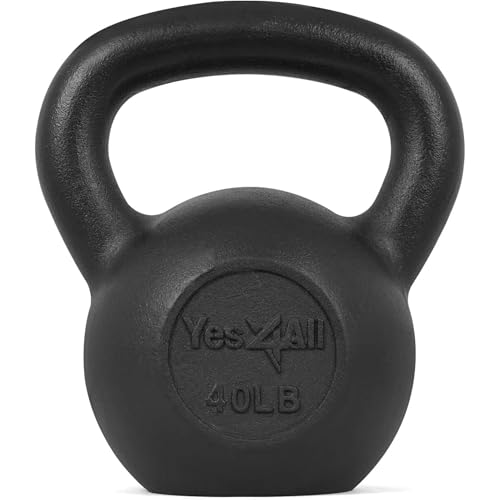 Yes4All 5-80 lbs Cast Iron Kettlebell for Strength Training M7531
