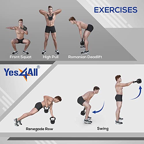 Yes4All 5-80 lbs Cast Iron Kettlebell for Strength Training M7531