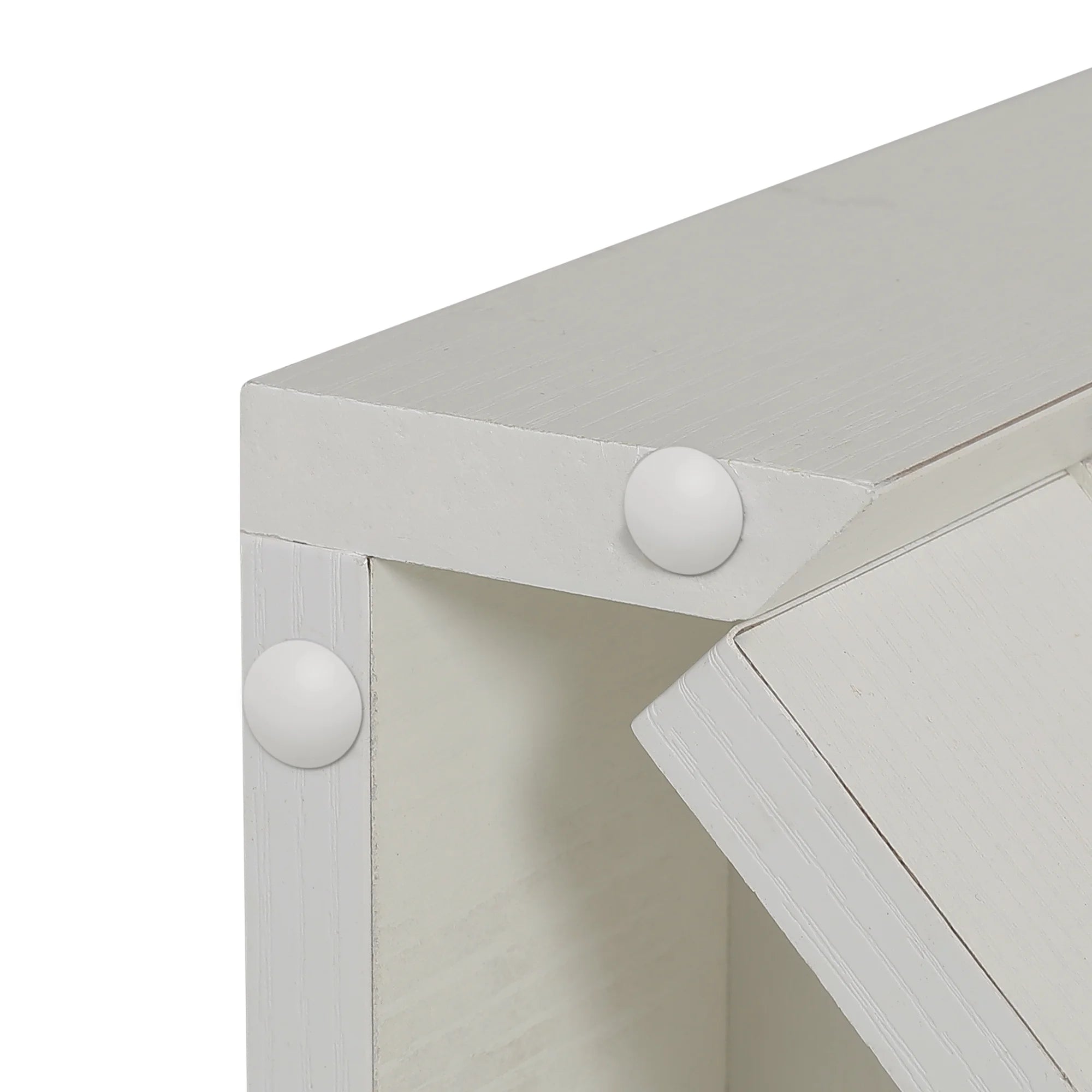 DWVO 67" Tall Corner Storage Cabinet with 4 Doors, White N91659
