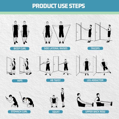 VEICK Resistance Bands with Handles for Home Workout O75059
