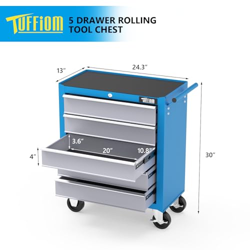 TUFFIOM 5-Drawer Rolling Tool Chest with Lockable Wheels R211166