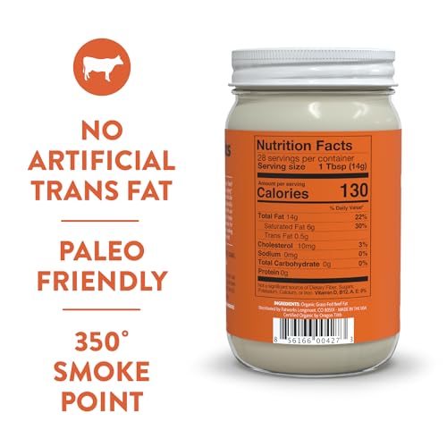 Fatworks Organic Grass-Fed Beef Tallow, Pasture-Raised, 14 oz Q90197