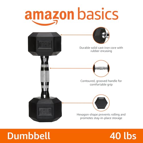 Amazon Basics Rubber Hex Dumbbell K648924