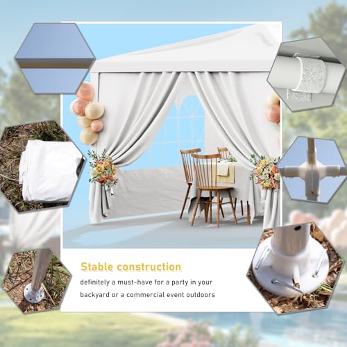 Outdoor Party Tent 10x30 Black with 8 Removable Sidewalls V87006