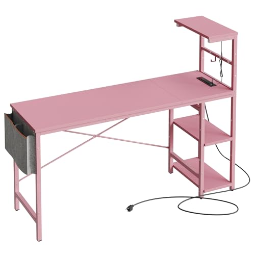 Bestier Gaming Desk with LED Lights, 51.3 Inch Computer Desk Q970