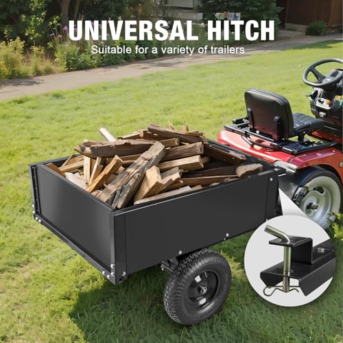 BIG RED Heavy Duty ATV Trailer Steel Dump Cart 450lbs 10 cu.ft Z28713