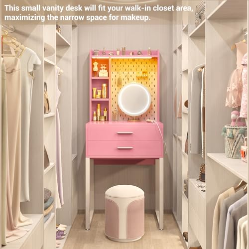 Black Vanity Desk with 4 Drawers and Charging Station O896