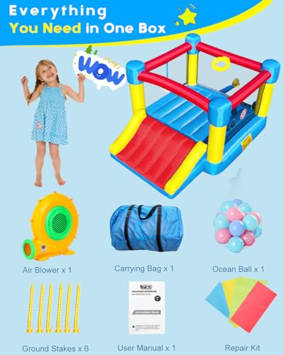 Inflatable Bounce House for Kids with Slide, Blower Included S2248