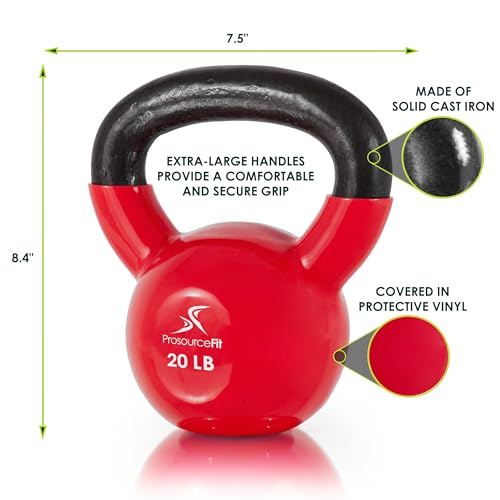 ProsourceFit Vinyl Coated Cast Iron Kettlebells A401