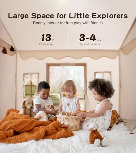 Little Dove Toys Kids Playhouse Tent with Mat, Star Light, Green K81396