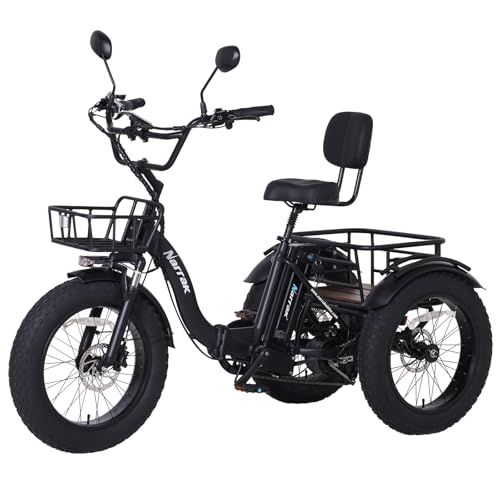 Electric Tricycle for Adults 750W Folding Fat Tire 3-Wheel Ebike K61564