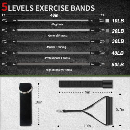 VEICK Resistance Bands with Handles for Home Workout O75059