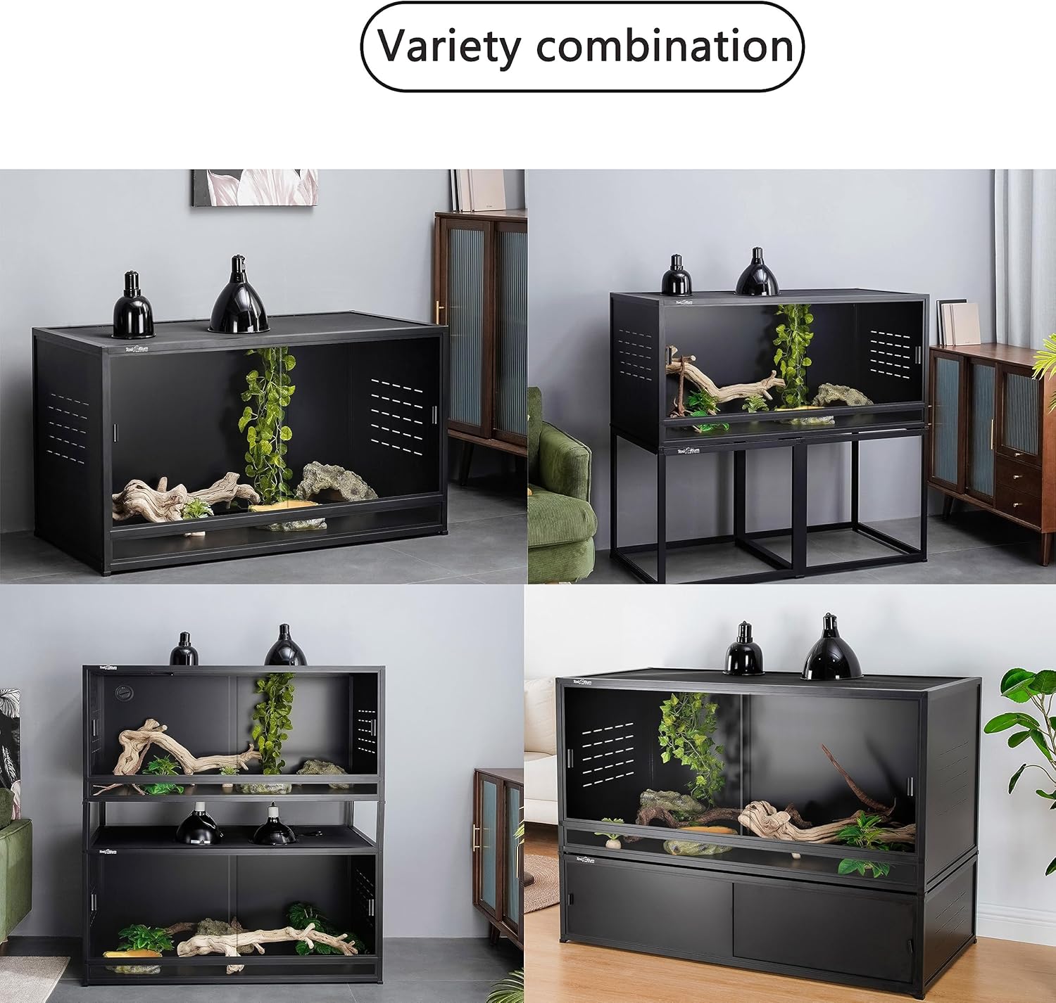 PVC Reptile Enclosure 120 Gallon Terrarium with Sliding Glass Doors S4983