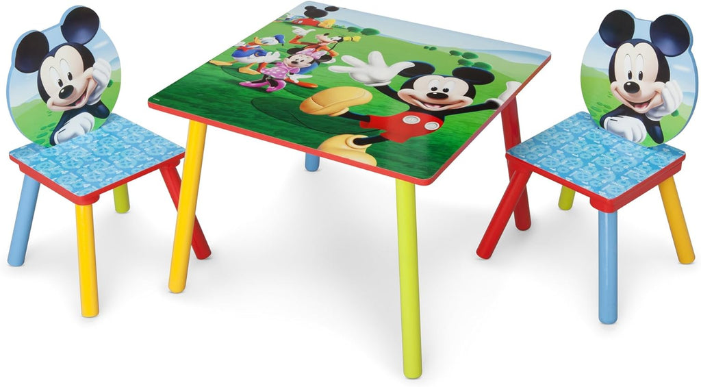 Delta Children Kids Table and Chair Set with 2 Chairs, Mickey Mouse Design I4368