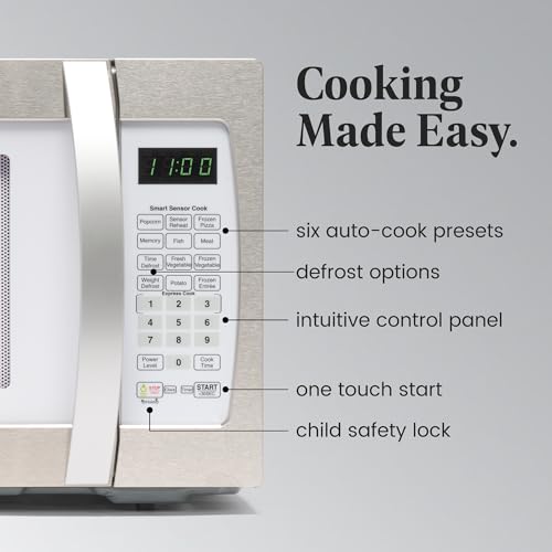 Farberware Countertop Microwave 1000W 1.1 cu ft Black Stainless Steel P5805