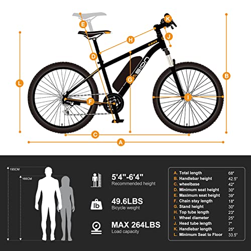Jasion EB5 Electric Bike for Adults, 500W Brushless Motor, 40 Miles, 20 MPH, 7-Speed Y354