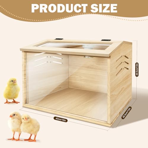 Chicken Brooder Box for Chicks, Small Coop, 15.7 x 12 x 12 inches P7487