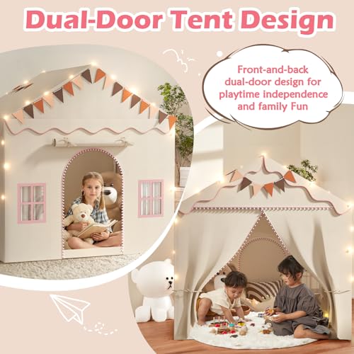 Treestone Play Tent for Kids with Padded Mat and Light, Indoor & Outdoor Playhouse F222