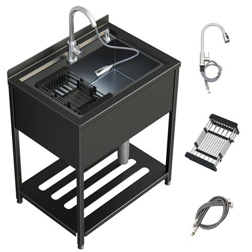 Stainless Steel Utility Sink with Faucet and Drain Kit I168