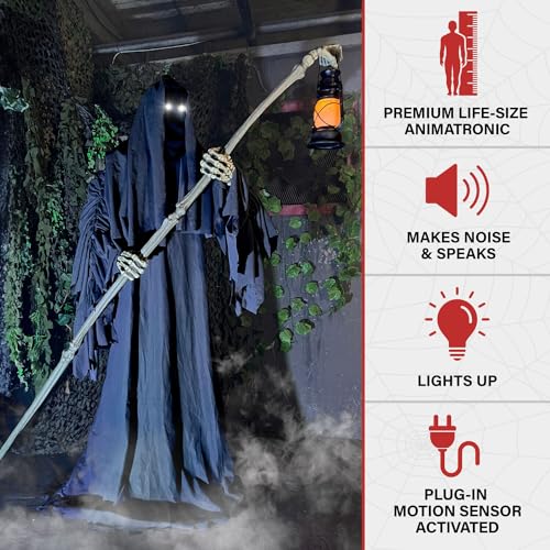 Haunted Hill Farm Motion-Activated 7.5-Ft. Smoldering Ghoul Animatronic Halloween Decoration N1475