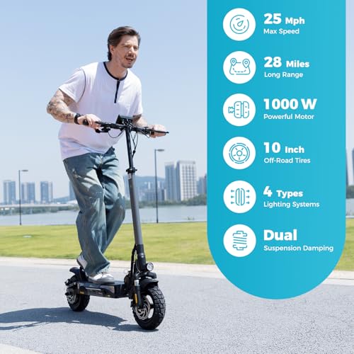 Electric Scooter 1000W Motor 28 MPH Foldable for Adults P648726