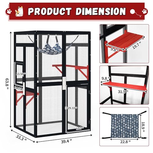 COZIWOW Catio Outdoor Cat Enclosure with Window Access, Wooden Kitty Cage, White T1021
