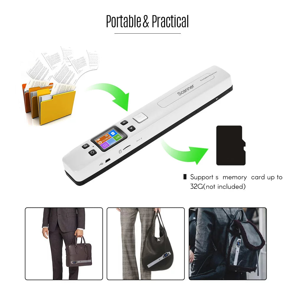 Portable WiFi Document Scanner 1050DPI A4 LCD Display Q650021